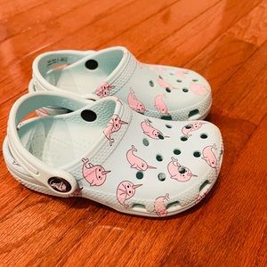 Little kids Narwhal Crocs size 9.